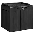 Homall 31 Gallon Resin Deck Box Waterproof Outdoor Storage Lockable Indoor Outdoor Organization and Storage Container for Patio Furniture Cushions, Garden Tools (Black)