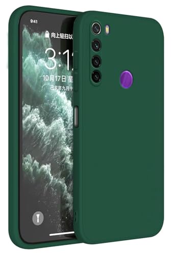 Topme Cover per Redmi Note 8 / Note 8 2021 (6.3" Inches) Custodia Case, Protezione Della Pelle Della Custodia in Silicone Tpu - Verde scuro