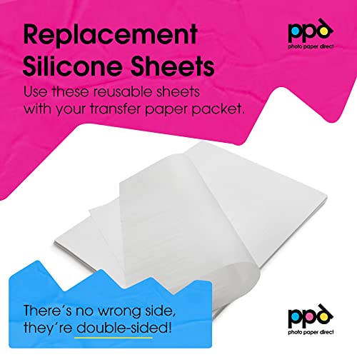 PPD 10 Sheets 8.5x11” - Silicone Protective Paper for Heat Transfer with Iron or Heat Press - Reusable Non-Stick Sheets - PPD-102