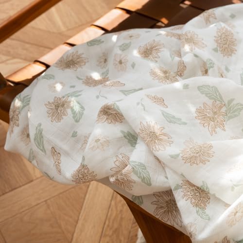 Image of GLLQUEN BABY Receiving Blanket Boy Cotton Muslin Swaddle Blankets Girl Newborn Squares Breathable & Soft Thin Baby Blankets Cloths Double Absorbent Infant Swaddling Wrap - 6 Pack (Sunflower)