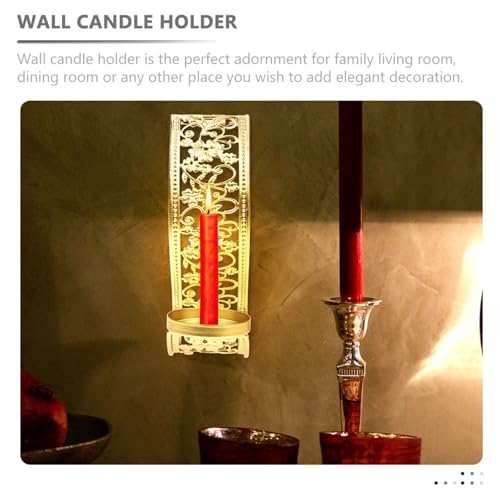 Candelabros de pared de 2 piezas de metal para decoración con velas cónicas 7