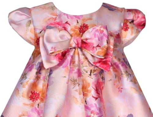 Bonnie Jean Girls Size 12M-16 Floral Mikado Bow Special Occasion Dress2