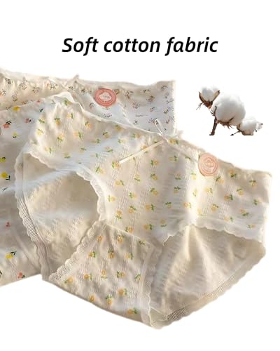 Cute Floral Ruffled Cotton Panties for School Girls Teen Japanese Anime Underwear Mid Rise Comfy Fit Briefs3