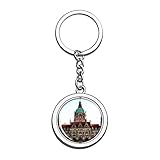 Deutschland New Town Hall Hannover Schlüsselanhänger Souvenir Spin Kristall Metall Edelstahl Kette City Travel Geschenk