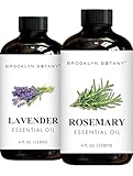 Brooklyn Botany Lavender & Rosemary Essential Oils – 4 Fl Oz (Pack of 2) – 100% Pure & Natural – Premium Grade Aromatherapy Oils – Headache & Hair Blend