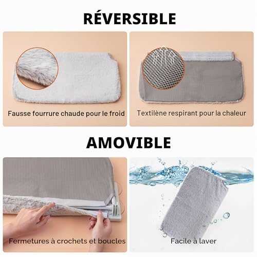 Hamac chat fenetre robuste lit suspendu chat 18kg tapis amovible L - 4