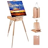 Louise Maelys Easel Stand Portable Wood Art Easel for Painting Canvases with Drawers Adjustable to 68' Height Ungraded French Style Tripod Easel with Sketchbox