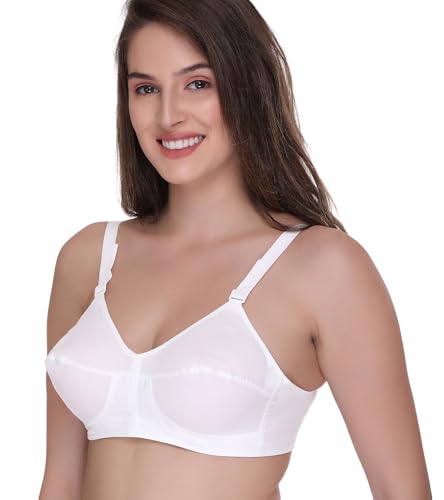 Image of SONA Bee-Heart Women's Cotton Full Coverage Non Padded Elastic Straps Bra Pack of 2