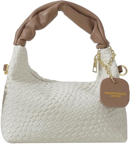 Small Woven Handbags for Women Soft PU Leather Crossbody Bags Top Handle Shoulder Purses Clutch Pouch