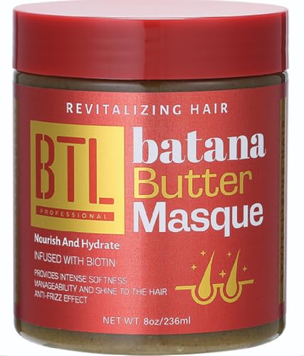 BTL Batana Butter Hair Masque | Infused with Biotin | Provides Intense Softness | Anti-Frizz Effect | 8oz