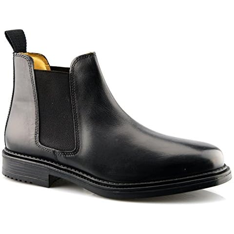 Roamer Men's Black Leather Chelsea Boots Cover