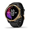 Garmin-Venu-GPS-Smartwatch-with-Bright-Touchscreen-Display-Features-Music-Body-Energy-Monitoring-Animated-Workouts-Pulse-Ox-Sensor-and-More-Gold-with-Black-Band Garmin 010-02173-31 Venu, GPS Smartwatch, Bright Touchscreen Display, Features Music, Body Energy Monitoring, Animated Workouts, Pulse Ox Sensor and More, Gold with Black Band