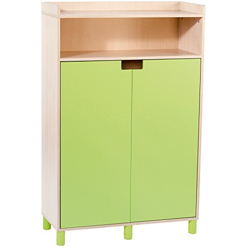 Nathan 372073 Clorofile Large Storage Unit with Doors, Green, Multi Color