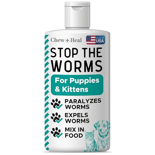 Dog and Cat Dewormer - 4 oz of Wormer Liquid to...
