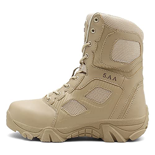 Hiking Boots Mens Walking Shoes Trekking Climbing Shoes Outdoor Lightweight High Top Anti-Slip Backpacking Camping Boots-Sand||EU43/US92