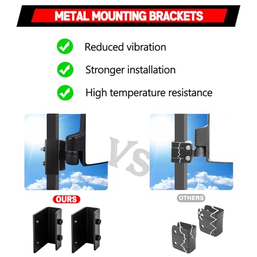 image for Xislet No-drilling Golf Cart Mirrors with All Metal Clamps Compatible 