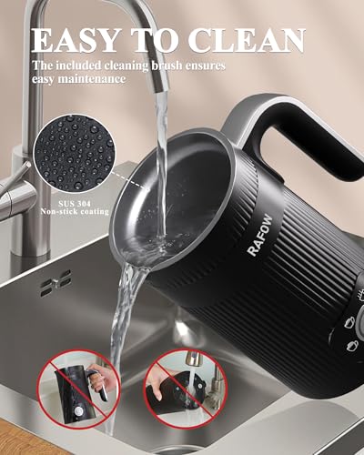 Image of 4 in 1 Electric Milk Frother: Automatic Milk Steamer Large Capacity Hot & Cold Coffee Foam Froth Maker, Milk Warmer Foamer for Latte, Cappuccino, Hot Chocolate