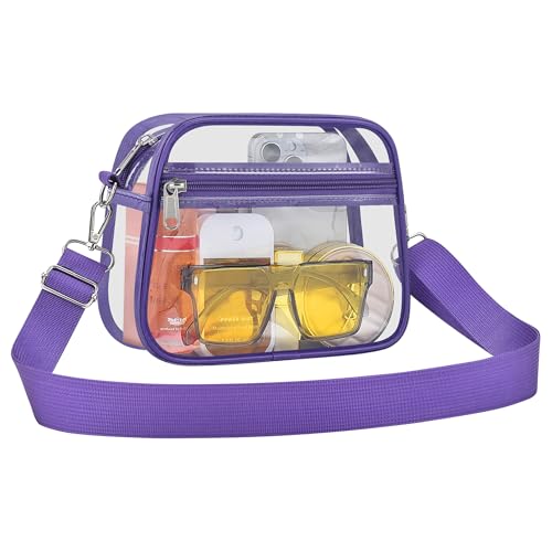Image of Clear Bag for Stadium Events Clear Sports Fan Handbags Purses with Adjustbale Strap for Concerts Festivals Game Day