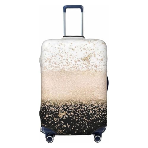 Housse de valise élégante à motif marbré confetti or rose, protection lavable haut de gamme avec fermeture éclair et boucle sécurisées, compatible avec les valises de taille moyenne (18 à 32 pouces).