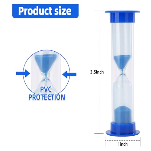 I-MART 6 Pcs Plastic 1 Minute Sand Timer Sandglass Hourglass Sand Clock, Blue