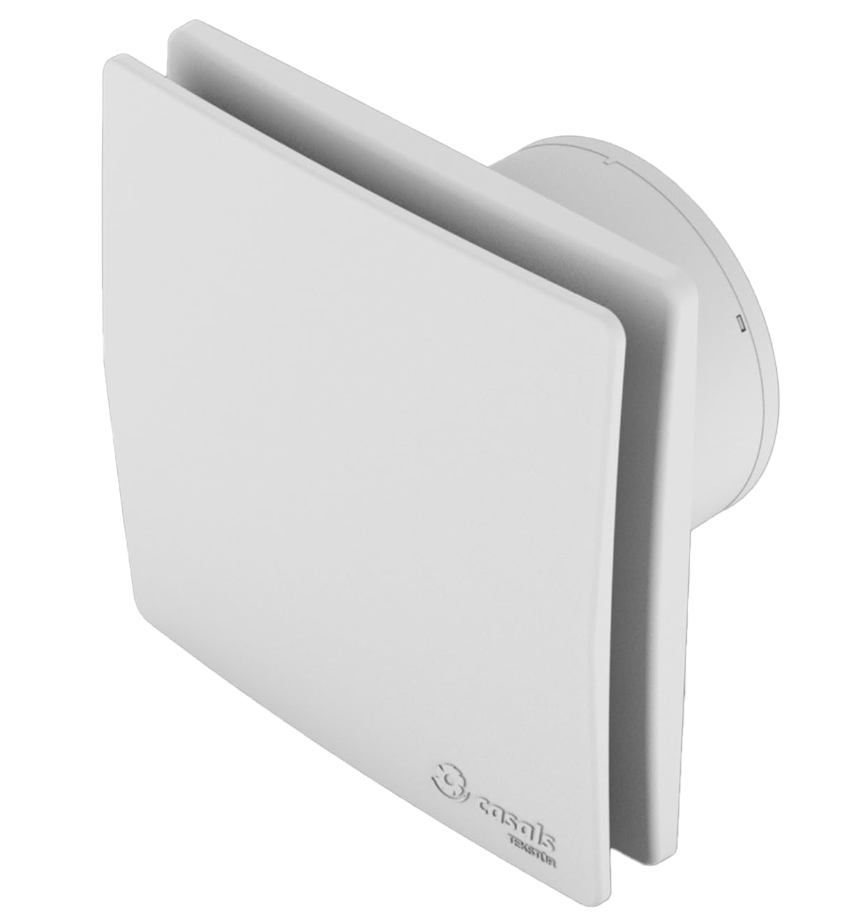 casals fans of innovation TEKSTĆR Extractor de baƱo premium, panel frontal blanco sin rejilla, instalación pared o techo, encendido con interruptor de la luz y paro con temporizador 3-20 min (120)