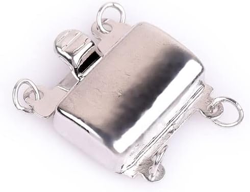 JOE FOREMAN 2 hebras lisas de oro blanco de 14 quilates, con cierre de perlas a presión, cierre de collar de perlas para pulseras, cierres de