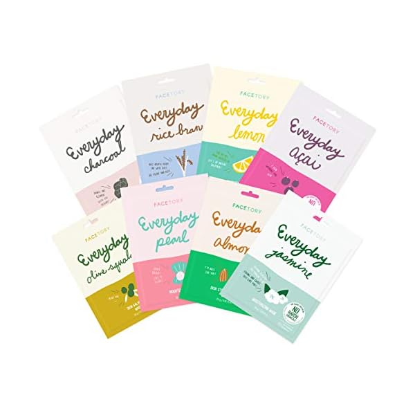 Everyday Hydrating Essence Korean Sheet Masks (8 Pack Bundle) , for All Skin Types, Revitalizing, Purifying, Illuminating, Anti-aging With No Harsh Chemicals and Safe for Sensitive Skin, Set of 8