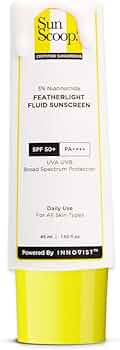 Sunscoop's 3% Niacinamide Fluid Sunscreen| SPF 50+ PA++++| Super light formula| Prevents tanning & sunburn| Reduces pigmentation| Non-Comedogenic| 45m...