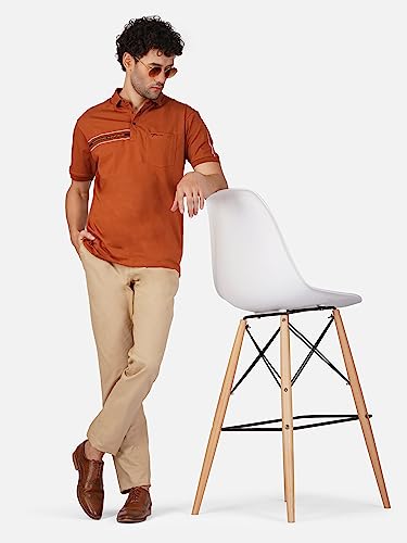 Image of PRORIDERS Half Sleeve Cotton Lycra Regular Fit Men's Polo with Snap Button and Pocket for Casual wear T-Shirt