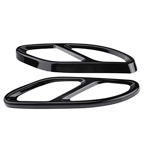 VOBOR Tapacubos de Acero para Tubo de Escape, Embellecedor para Tubos de Escape, Cubierta del Tubo de Escape del Automóvil para Ben-z GLC C Clase E C207 Coupé 14-17 (Color : Black)