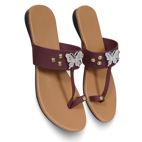 Image of Women's Slippers | Comfortable Flat Chappals for Women with Bow Detail | Stylish Casual Chappals, Trendy Summer Sandals, Comfortable Footwear for Daily Use