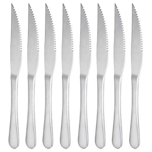 Steak Knives,MCIRCO 18/10 Heavy-Duty Stainless Steel Dinner Knife Set of 8 for Chefs Commercial Kitchen - Great For BBQ Weddings - Dinners - Parties All Homes & Kitchens