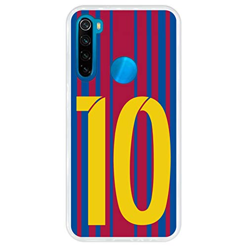 Hapdey Funda Transparente para [ Xiaomi Redmi Note 8 ] diseño [ Ilustración fútbol, número 10 ] Carcasa Silicona Flexible TPU