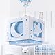 Dalber Lampe kinderzimmer, kinderlampe Pendelleuchte Hängelampe, Deckenleuchte Kinder, Deckenlampe kinderzimmer, Mond und Sterne Blau MoonLight, 63232T, E27