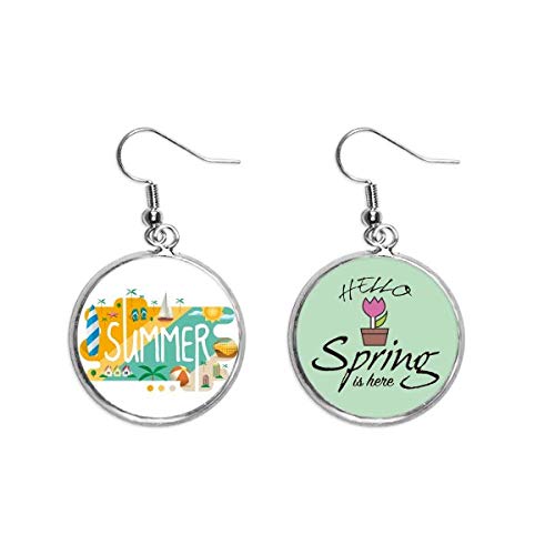 Pendientes de primavera y joyas de temporada con colgante de verano