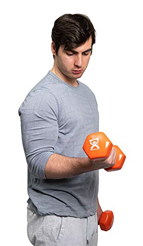 Cando 10-0559-2 Vinyl Coated Dumbbell, 10 Lb, Orange Pair (Pack Of 2) #TOP1