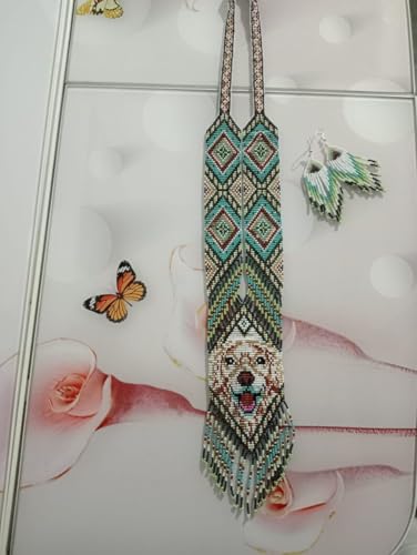 Collar ucraniano Gerdan LKBEADS multicolor para vestidos de lino 4