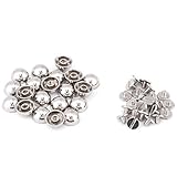 20pcs Rivets Studs, Screw Mushroom Rivets Buttons Dome Shape Rivets for Leather Belt Bag Shoes Decoration Craft Supplies(Silver)