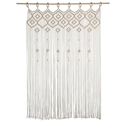 Macrame Curtains for Window 39x41 Inch Large Macrame Wall Hanging Tassel Boho Door Curtain for Living Room Bedroom Wedding Backdrop Decor.