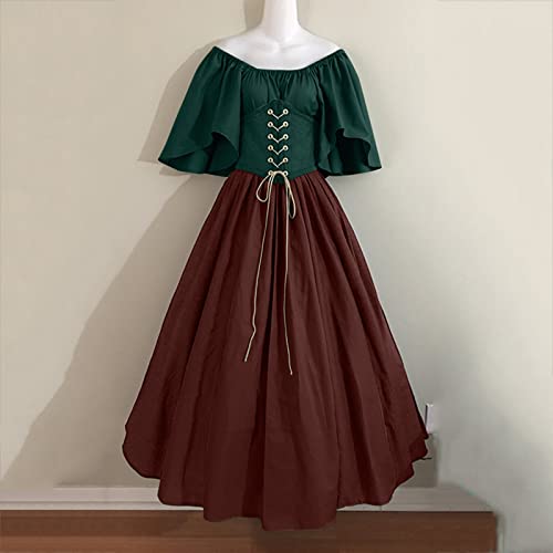Robe gothique avec patchwork en dentelle fine et col en V structuré - 2