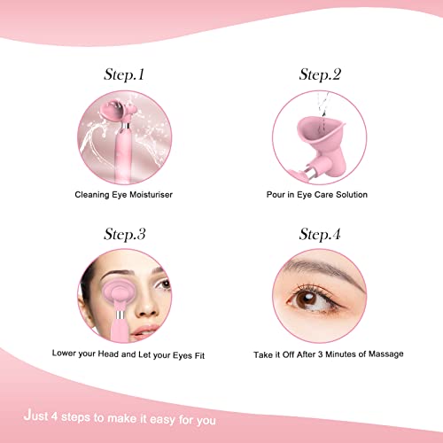Tuuthwt Ultrasonic Eye Wash Cup, Portable Silicone Eye Wash Kit With Eye Massage Function, Using With Eyewash Or Purified Water | Remove Dust | Relieve Eye Fatigue -Pink #TOP1