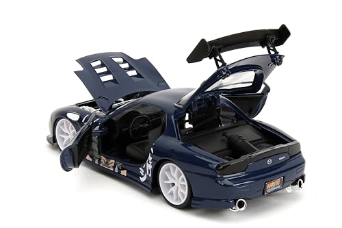 Jada Naruto 1:24 1993 Mazda RX-7 Die-Cast Car y Figura Kakashi 2.75" miniatura 6