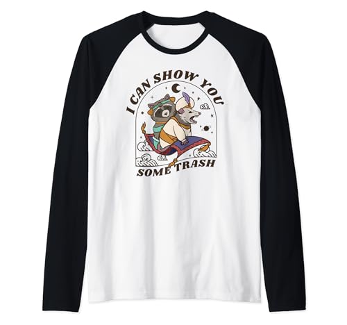 Posso mostrarti qualcosa di trash Funny Raccoon Possum, Raccoon Tee Maglia con Maniche Raglan