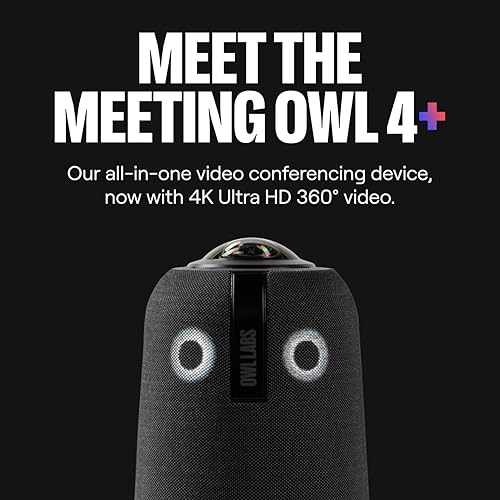 Image of Meeting Owl 4+ 360 Degree Smart Video Conference Camera, Microphone and Speaker (Speaker Auto Focus, Smart Zoom and Noise Equalization)