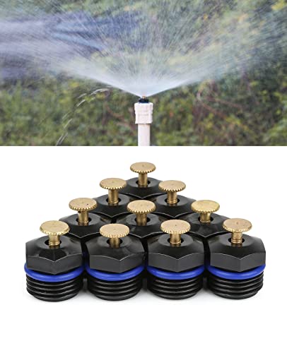 10pcs Atomizing Sprinkler Nozzle,1/2 inch Garden Misting Emitters Adjustable 360 Degree Agricultural Lawn Watering Universal Nozzle Irrigation Micro Spray Heads