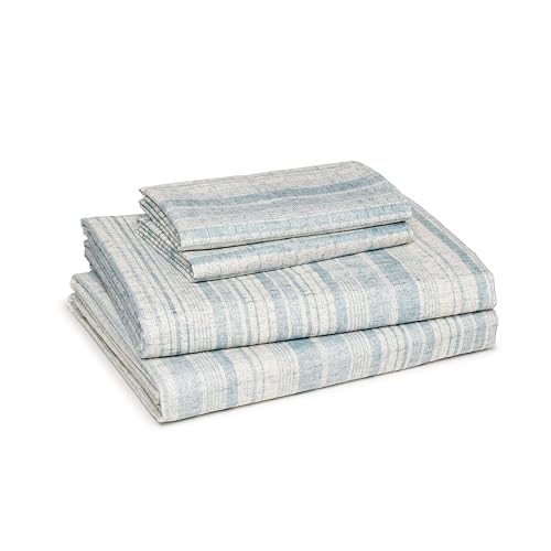 Image of Amazon Basics Lightweight Microfiber Comforter Sets, 7 Pieces, King Size, Navy Geometrics
