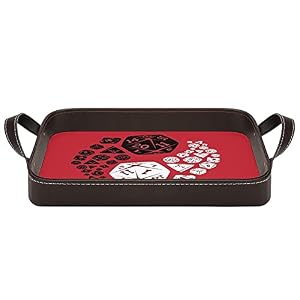 bandeja de cuero,bandeja de tocador decorativa,DND Yin Yang bien y el mal Cocinar precioso,Bandeja de utilidad Oficina…
