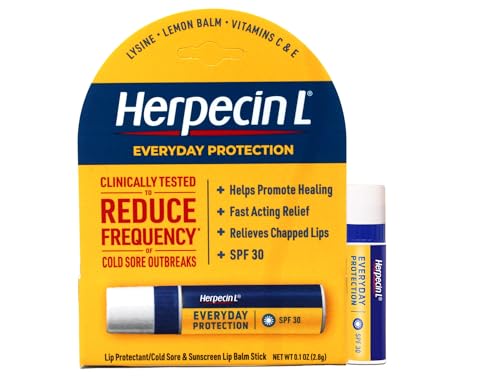 Herpecin L Lip Balm Stick; Cold Sore Sun & Fever Blisters and Chapped Lips Relief Lip Balm with...