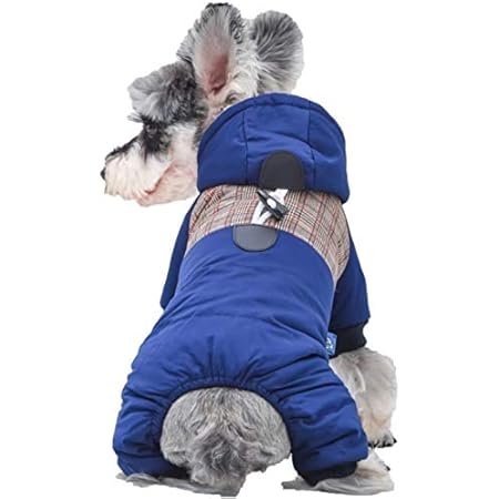 Amazon Beanspet 犬服 カバーオール コート ジャケット 秋冬 冬 犬 服 ドッグウェア 防寒 暖かい つなぎ 可愛い おしゃれ 小型 犬 中型犬 冬用 もこもこ グレンチェックコート風 ネイビー Mサイズ ビーンズペット Beans Pet コート ジャケット 通販
