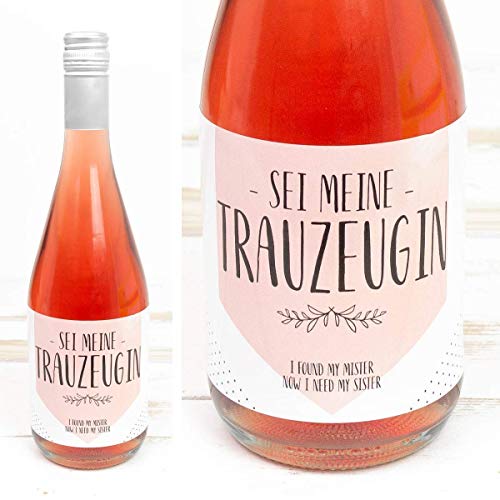 JoliCoon Flaschenetikett Trauzeugin fragen - Willst du meine Trauzeugin sein Geschenk - 8,5x12cm